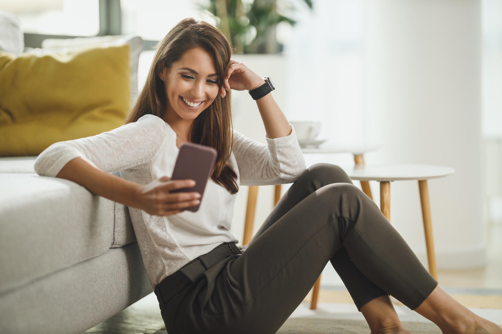 Woman Typing A Text Message