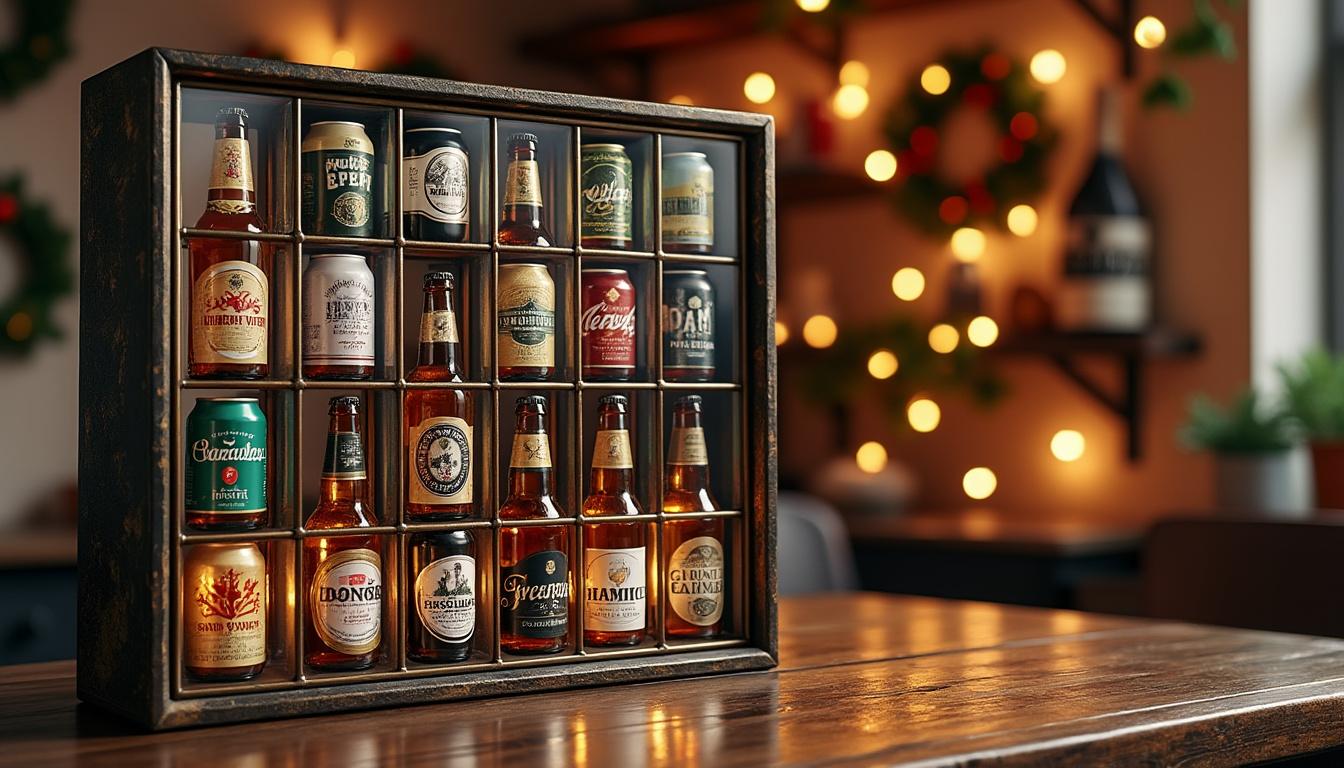 découvrez notre calendrier de l'avent à thème bière, une façon originale de patienter jusqu'à noël. chaque jour, savourez une sélection artisanale de bières uniques qui éveilleront vos papilles et calmeront vos envies. idéal pour les amateurs de bière, ce calendrier apporte une touche festive et gourmande à votre saison des fêtes.