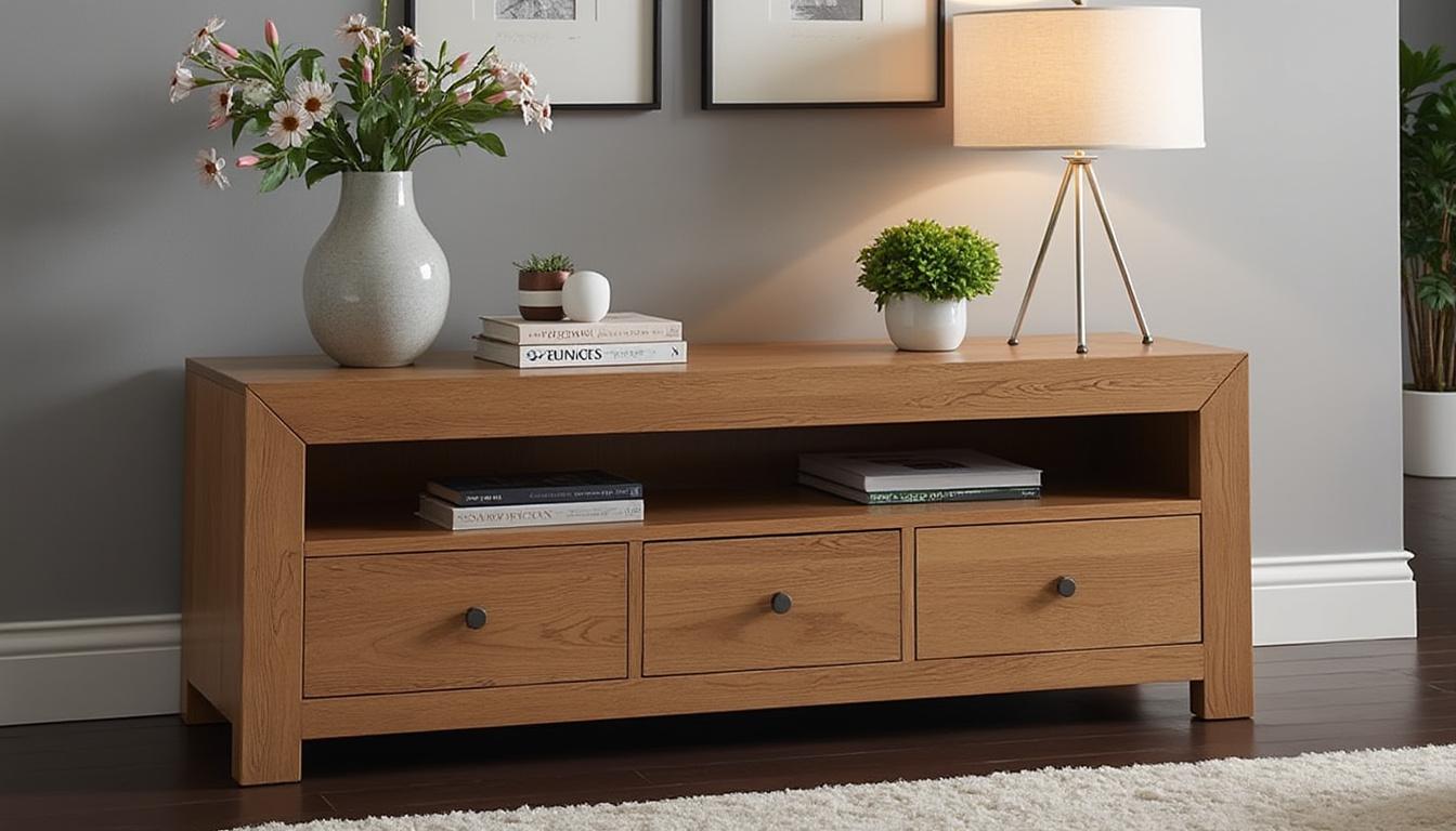 offrez à votre salon une touche d'élégance avec le meuble tv forum 9837patv en chêne dakota. alliant esthétisme et praticité, ce meuble s'intègre parfaitement dans votre décoration tout en offrant un espace de rangement optimal pour vos appareils multimédias.